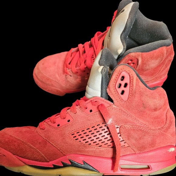 AIR JORDAN 5 RETRO RED SUEDE (GS) 440888-602 size 7Y - Picture 6 of 7